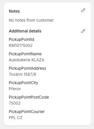 Order attributes