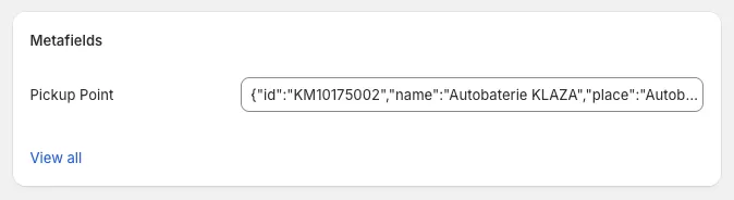 Order metafields